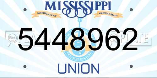 5448962 Mississippi License Plate