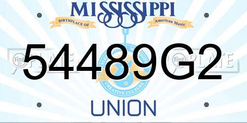 54489G2 Mississippi License Plate
