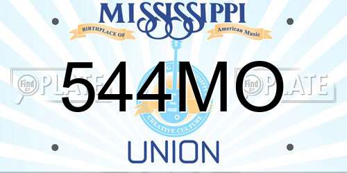 544MO Mississippi License Plate