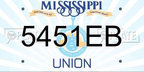 5451EB Mississippi License Plate