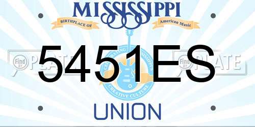 5451ES Mississippi License Plate