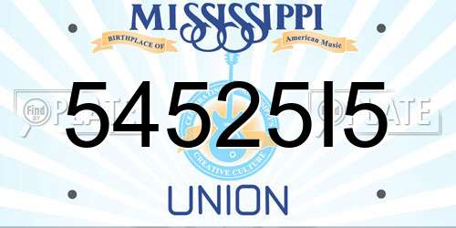 54525I5 Mississippi License Plate