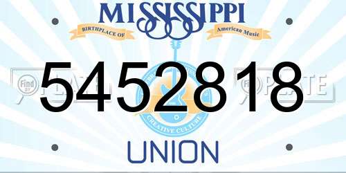 5452818 Mississippi License Plate