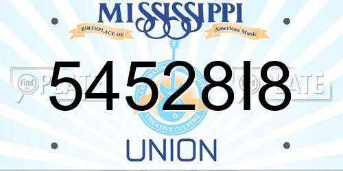 54528I8 Mississippi License Plate