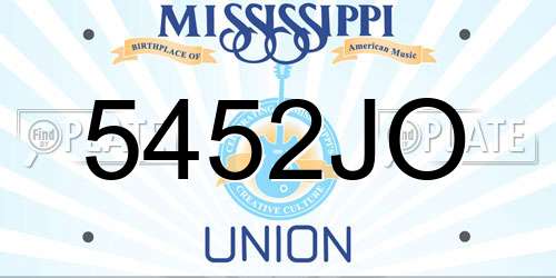 5452JO Mississippi License Plate