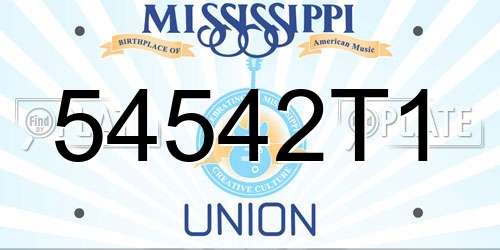 54542T1 Mississippi License Plate