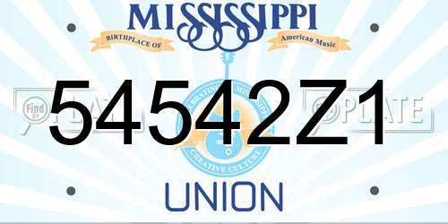 54542Z1 Mississippi License Plate