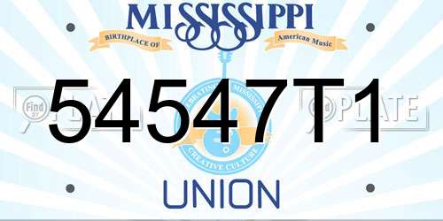 54547T1 Mississippi License Plate