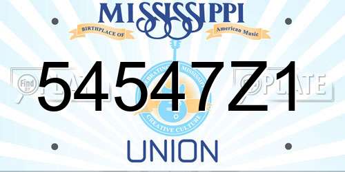 54547Z1 Mississippi License Plate