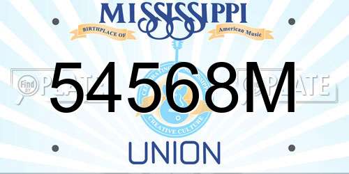 54568M Mississippi License Plate