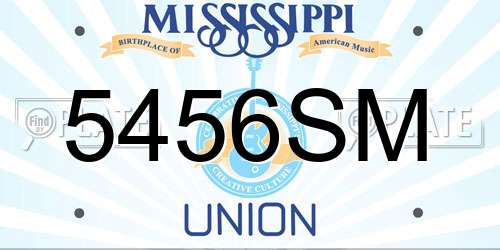 5456SM Mississippi License Plate