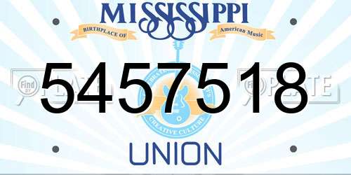 5457518 Mississippi License Plate
