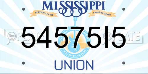 54575I5 Mississippi License Plate