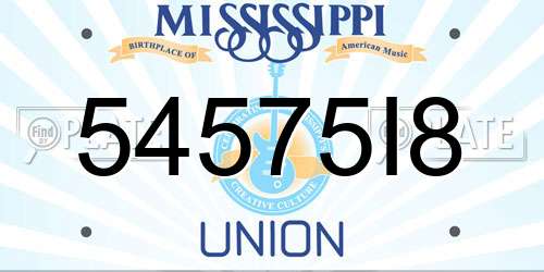 54575I8 Mississippi License Plate