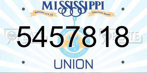 5457818 Mississippi License Plate