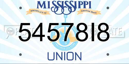 54578I8 Mississippi License Plate