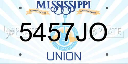 5457JO Mississippi License Plate