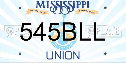 545BLL Mississippi License Plate