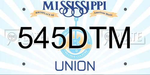 545DTM Mississippi License Plate