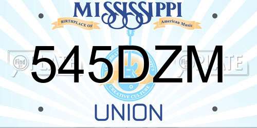 545DZM Mississippi License Plate