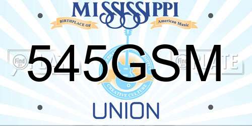 545GSM Mississippi License Plate