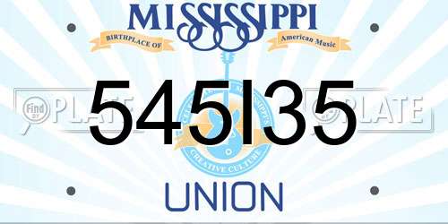 545I35 Mississippi License Plate
