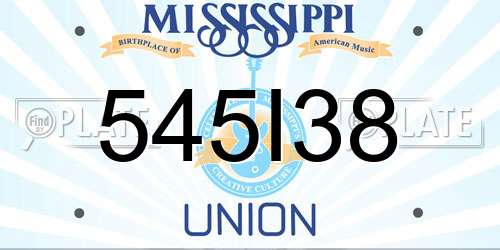545I38 Mississippi License Plate