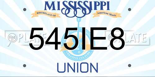 545IE8 Mississippi License Plate