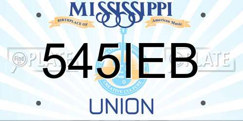545IEB Mississippi License Plate