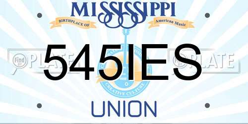 545IES Mississippi License Plate