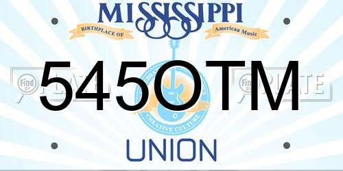 545OTM Mississippi License Plate
