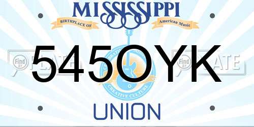 545OYK Mississippi License Plate
