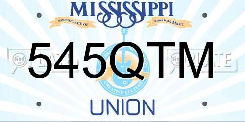 545QTM Mississippi License Plate