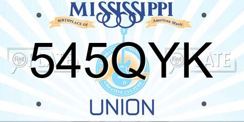 545QYK Mississippi License Plate