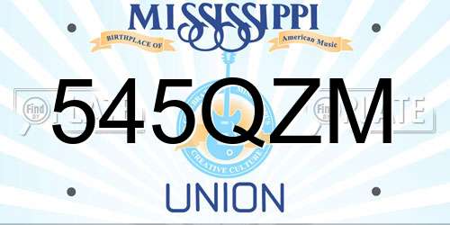 545QZM Mississippi License Plate