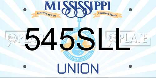 545SLL Mississippi License Plate