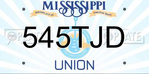 545TJD Mississippi License Plate