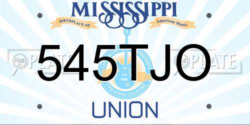 545TJO Mississippi License Plate