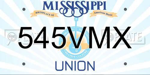 545VMX Mississippi License Plate
