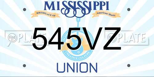 545VZ Mississippi License Plate