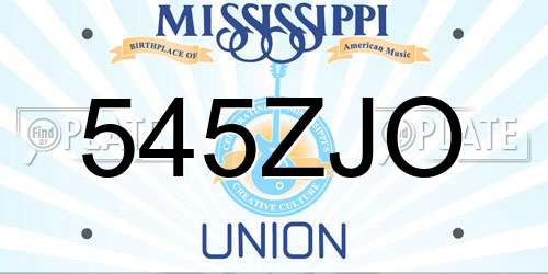 545ZJO Mississippi License Plate