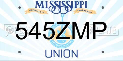 545ZMP Mississippi License Plate
