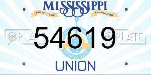 54619 Mississippi License Plate
