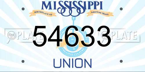 54633 Mississippi License Plate