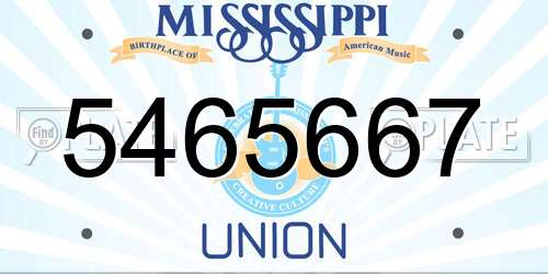 5465667 Mississippi License Plate