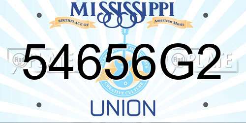 54656G2 Mississippi License Plate
