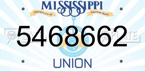 5468662 Mississippi License Plate