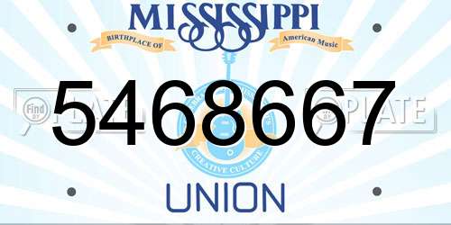 5468667 Mississippi License Plate