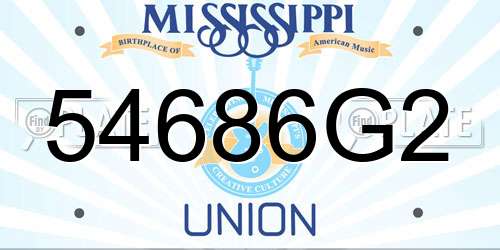 54686G2 Mississippi License Plate