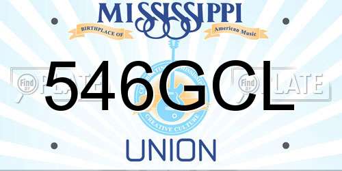 546GCL Mississippi License Plate